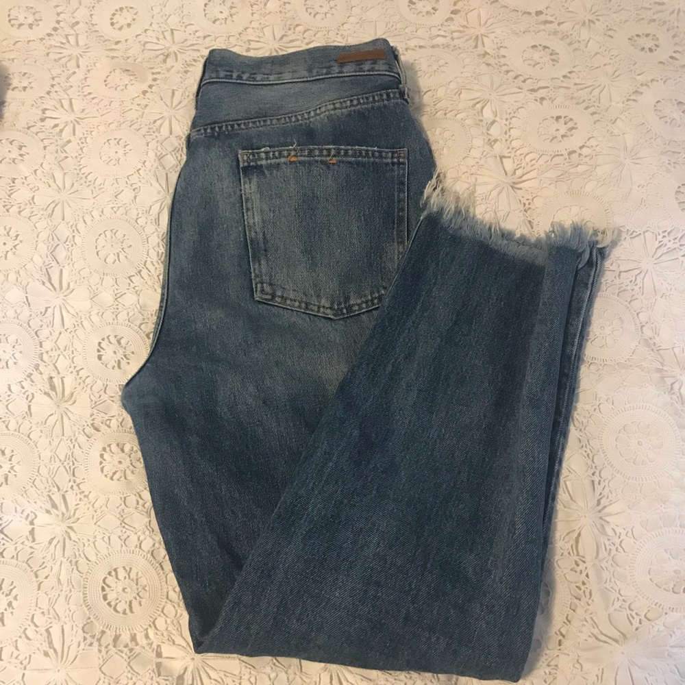Pilcro and the letterpress High Waisted Ragged Hem Tilde Jeans - Size 31